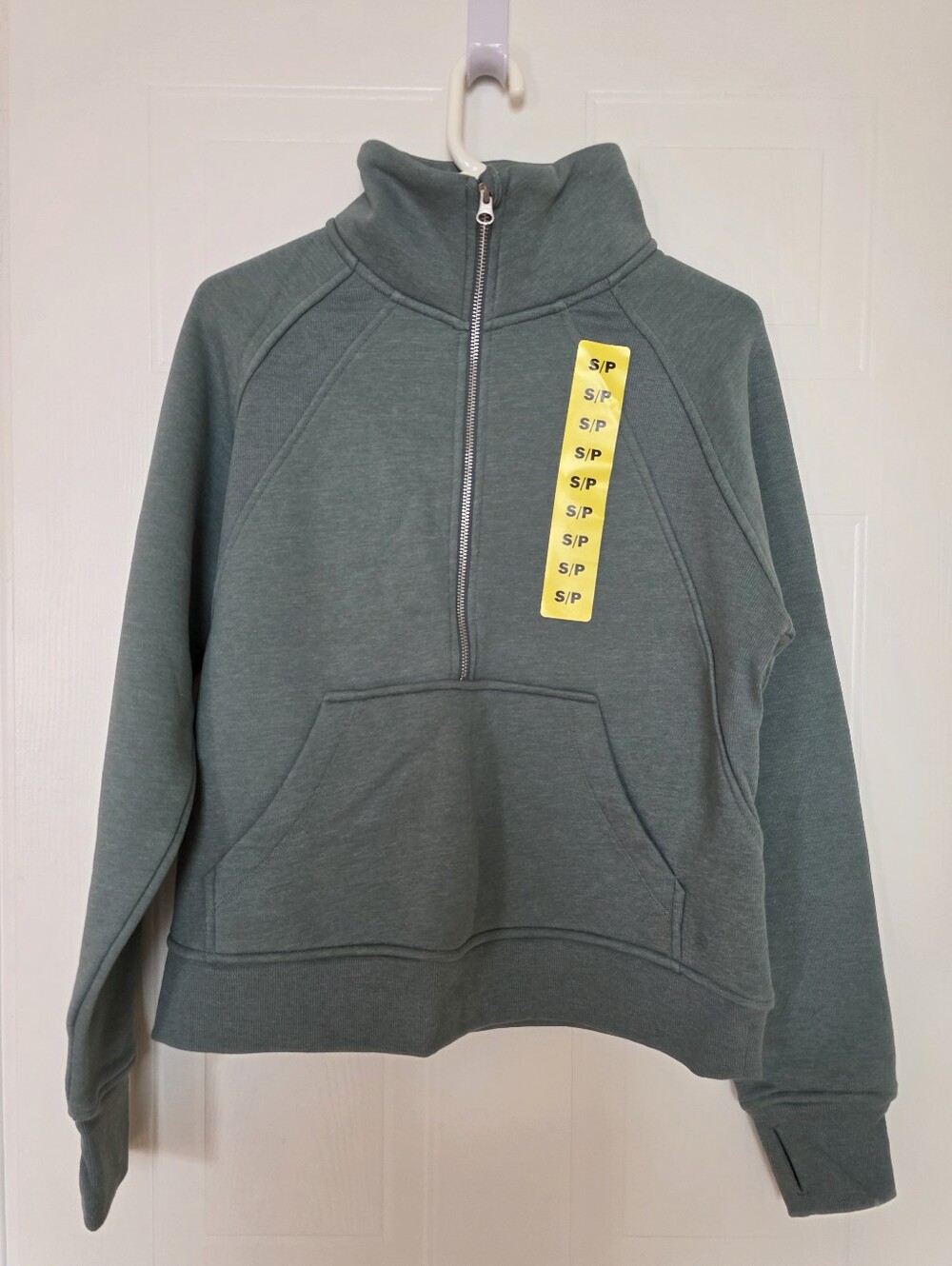 Danskin Half-Zip Pullover Sweater, Small, Green